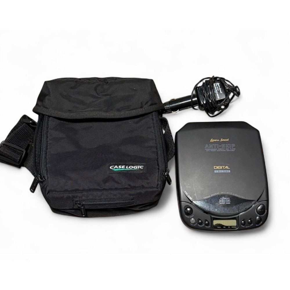 Lenoxx Sound CD-78 Portable CD Player Anti Skip w/ Case Logic Bag & Car Adapter